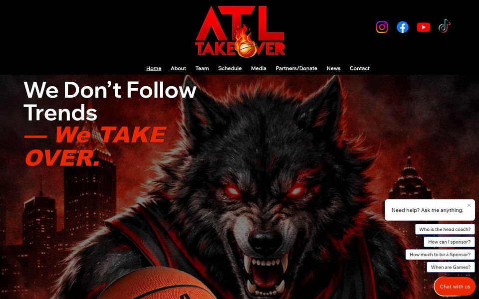 ATL Takeover Basketball homepage
