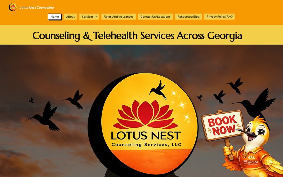 Lotus Nest Counseling homepage
