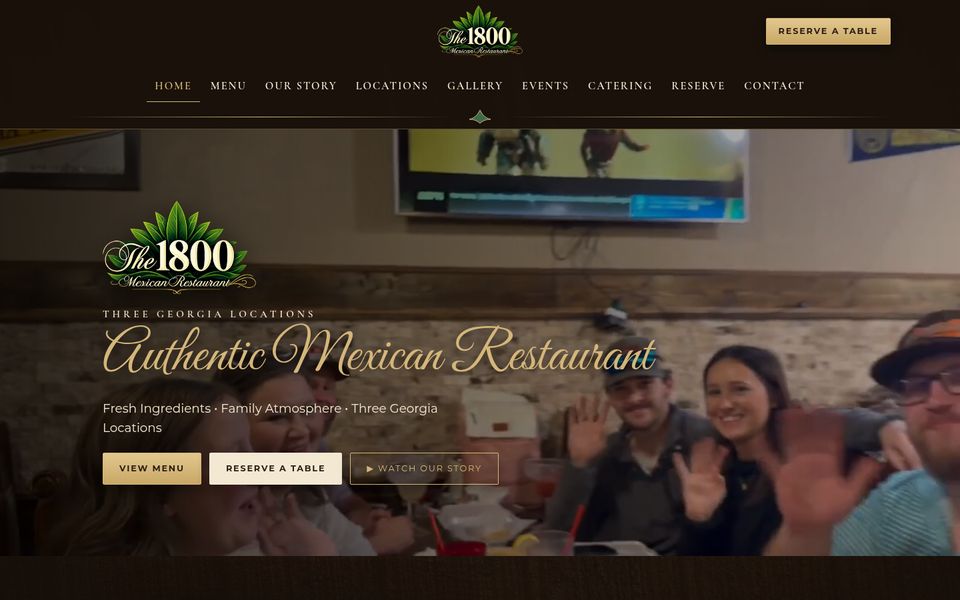 The 1800 Mexican Restaurant homepage